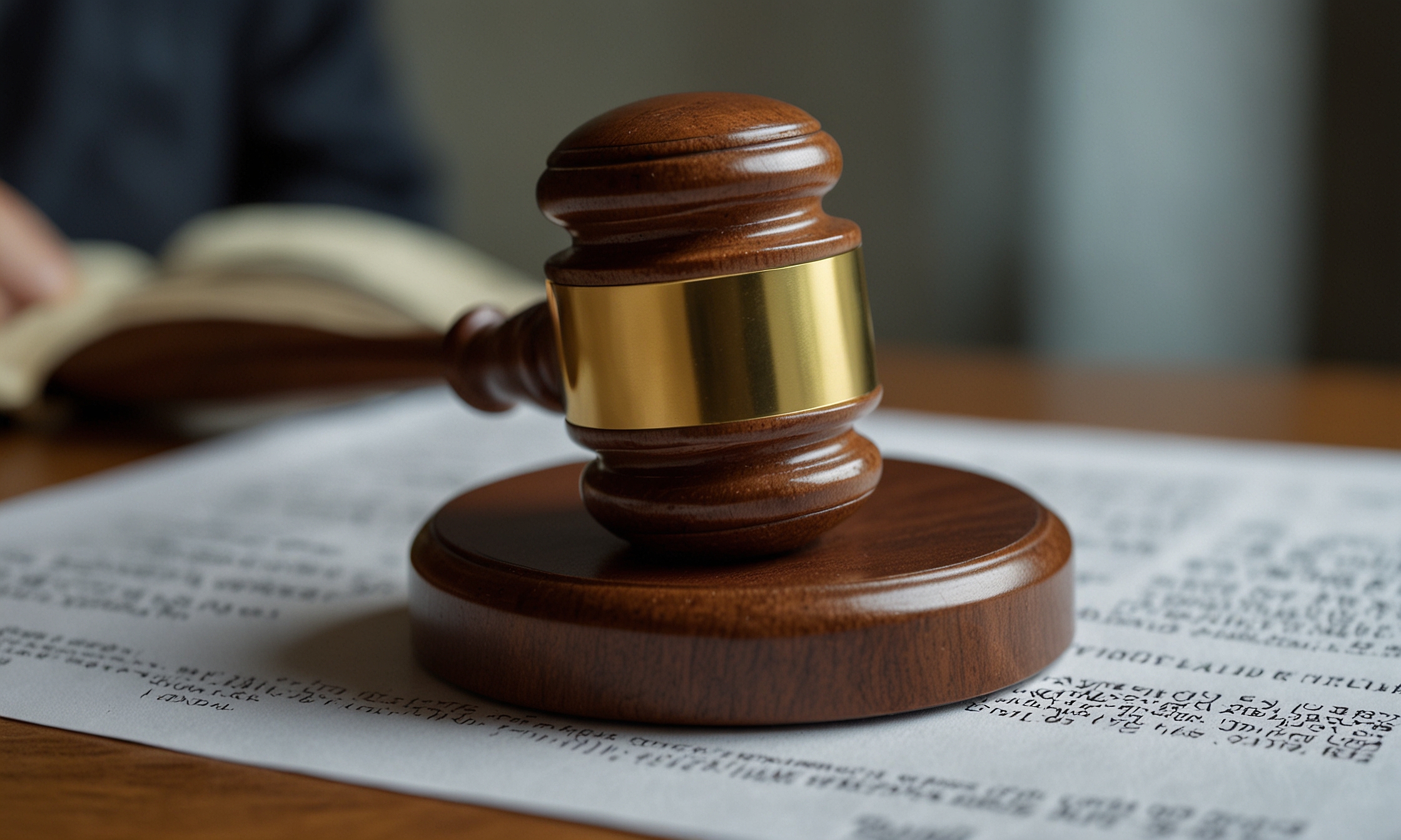 Legal documents and financial papers on desk